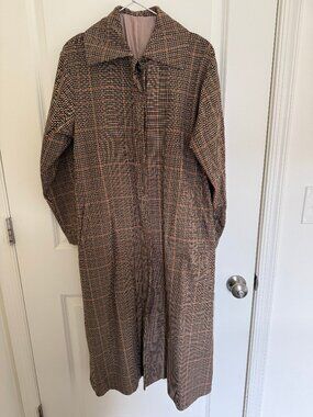 TOTEME Brown Plaid Check Wool Coat